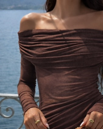 brown summer maxi dress