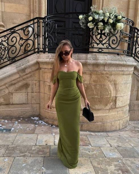 Charlotte Olive Maxi Dress - DE NOIR