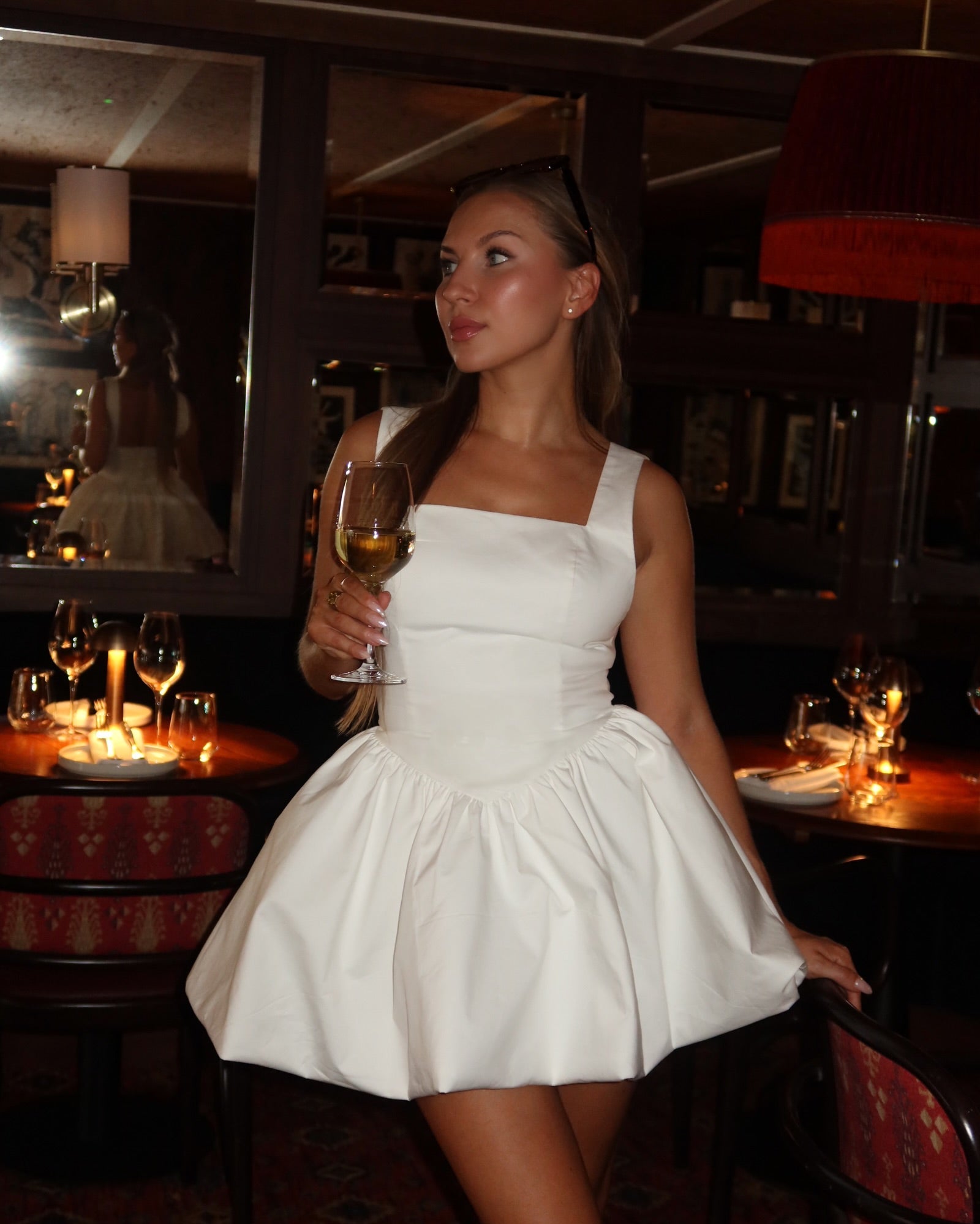 White bubble dress
