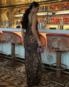 Sollore Cheeta Printed Maxi Dress - DE NOIR