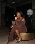 Nour Brown Maxi Dress - DE NOIR