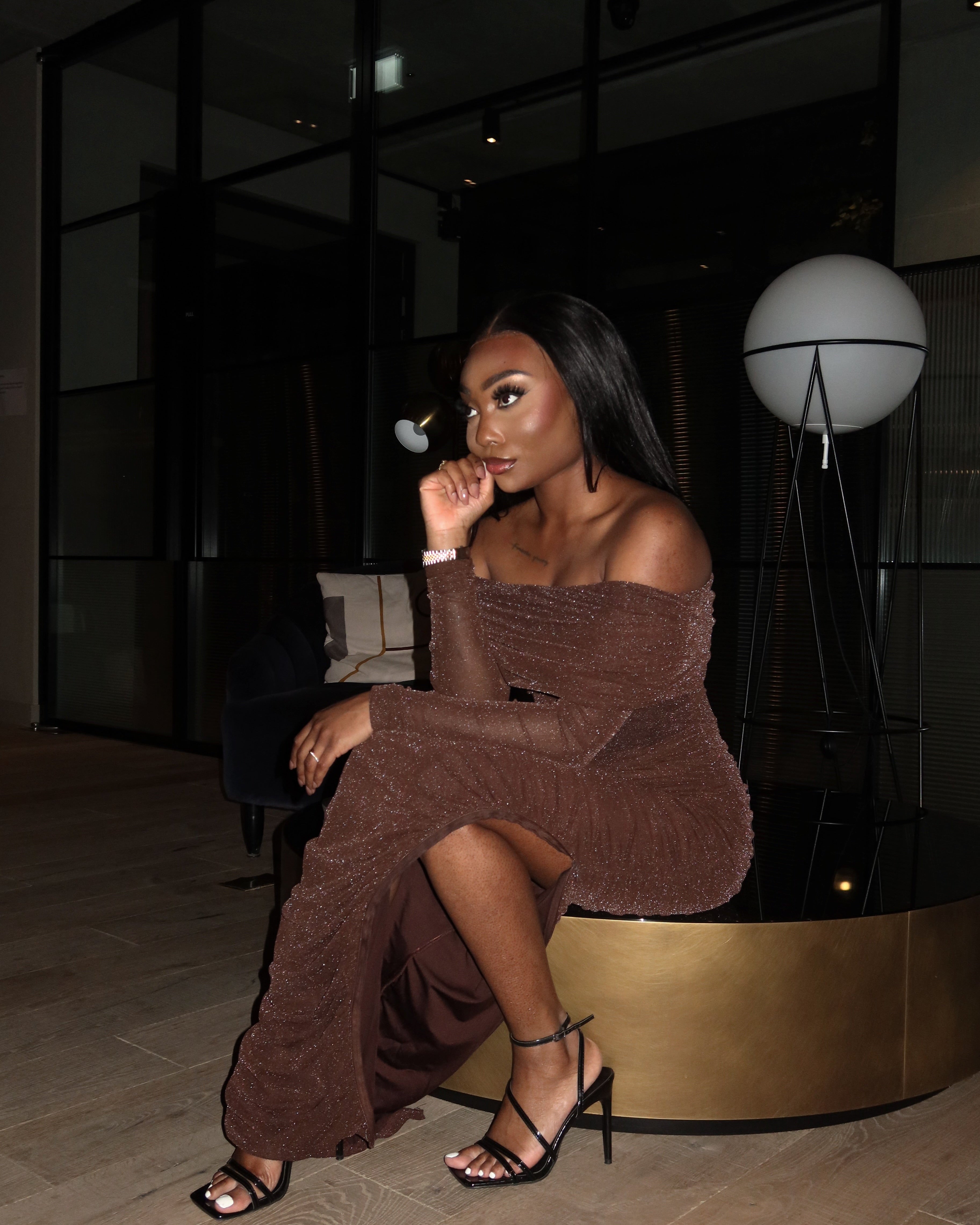 Nour Brown Maxi Dress - DE NOIR