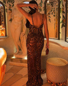 Sollore Cheeta Printed Maxi Dress - DE NOIR