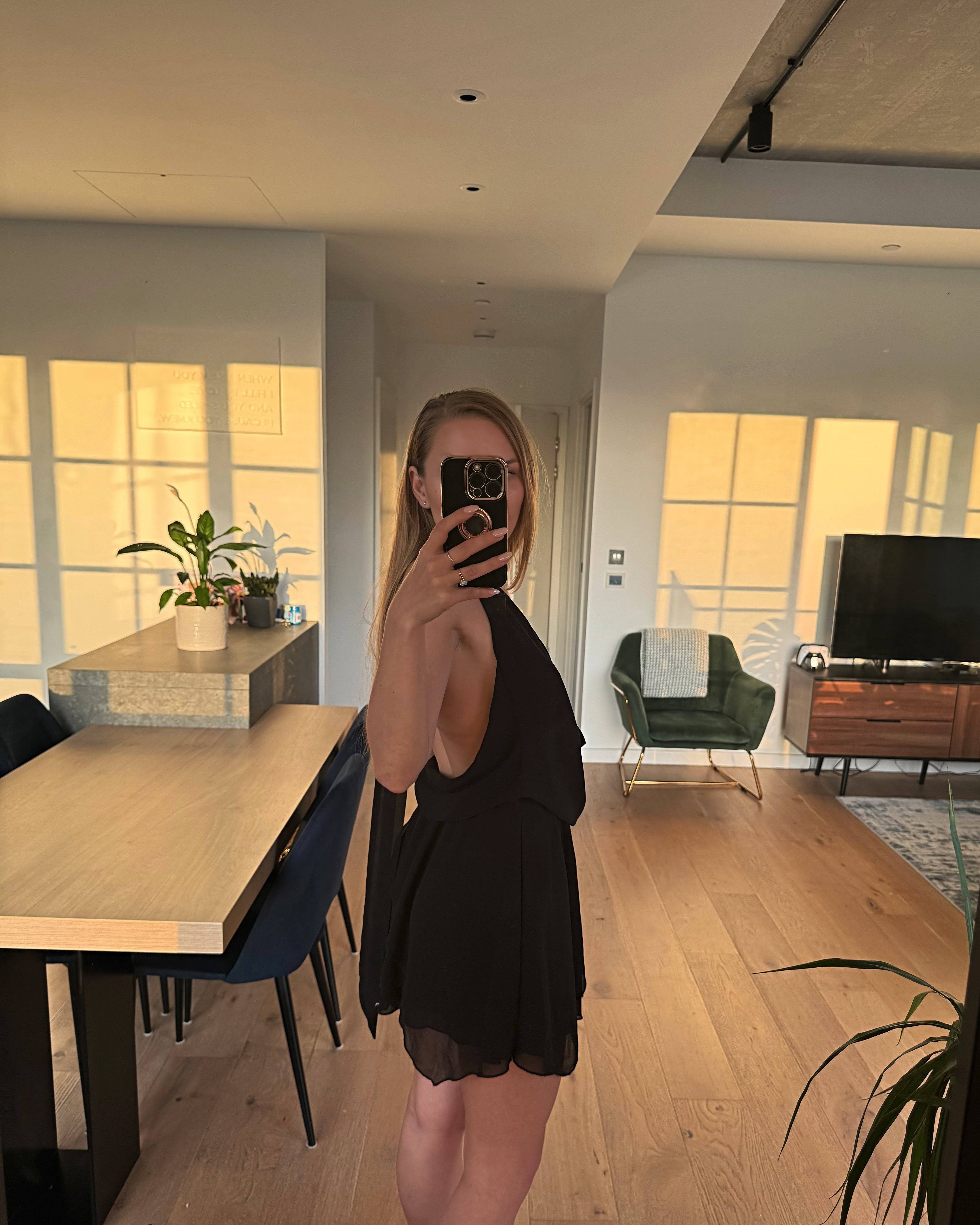 Mesh Black Mini Dress - DE NOIR