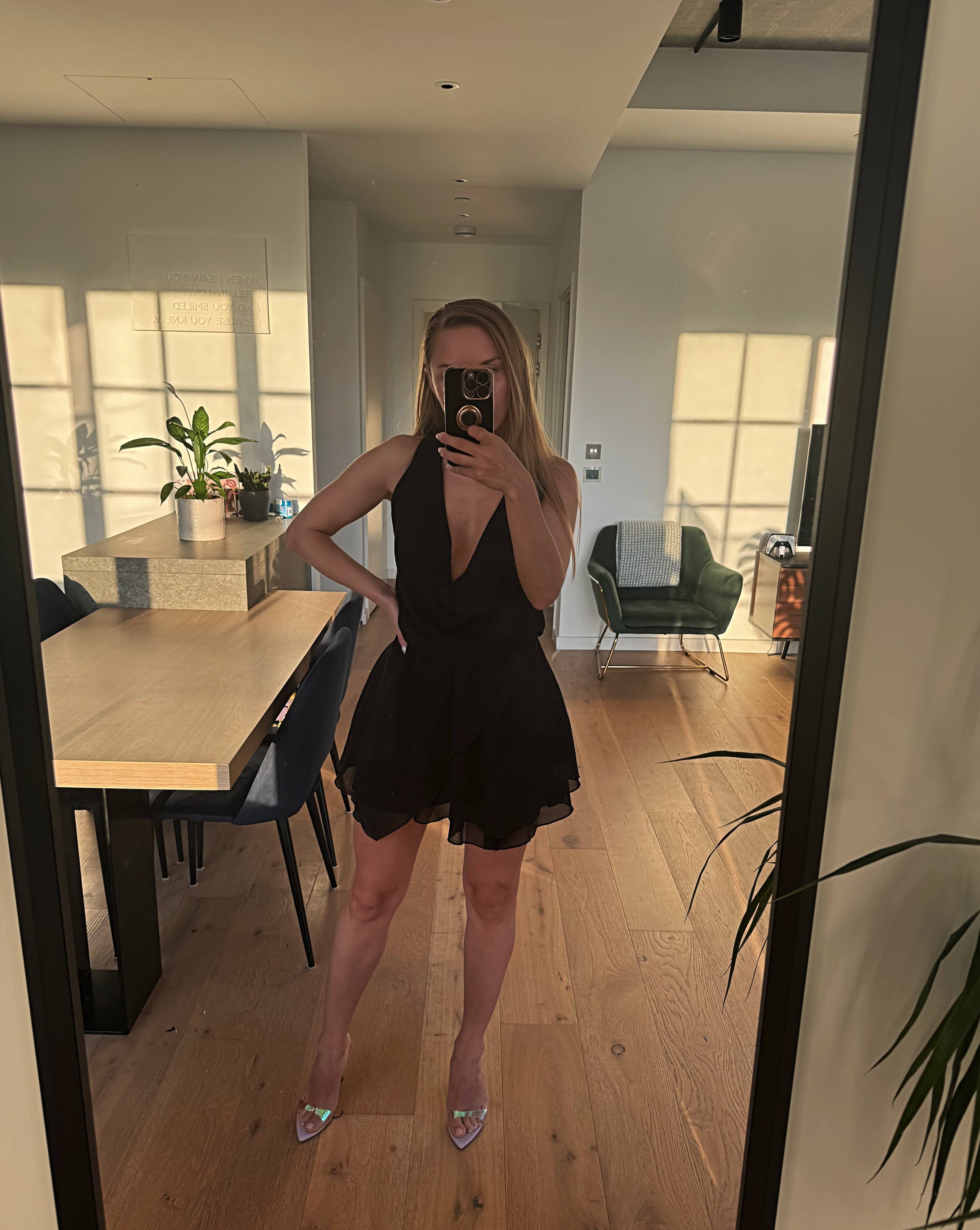 Mesh Black Mini Dress - DE NOIR