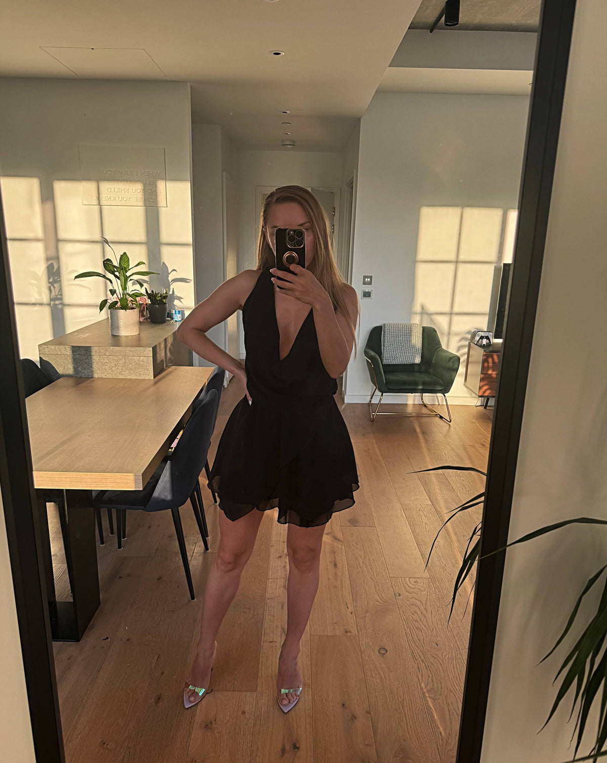 Mesh Black Mini Dress - DE NOIR