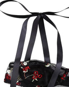 Embroidered Underwear Set in Black