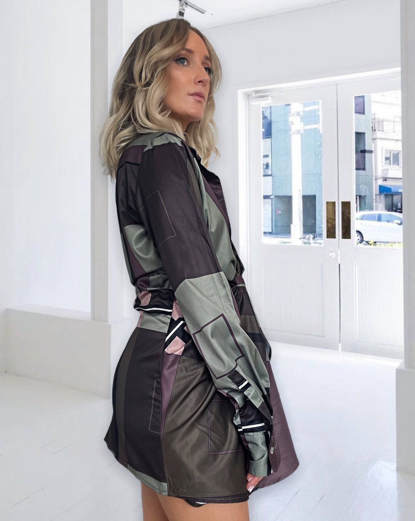 Cara dress khaki - De Noir