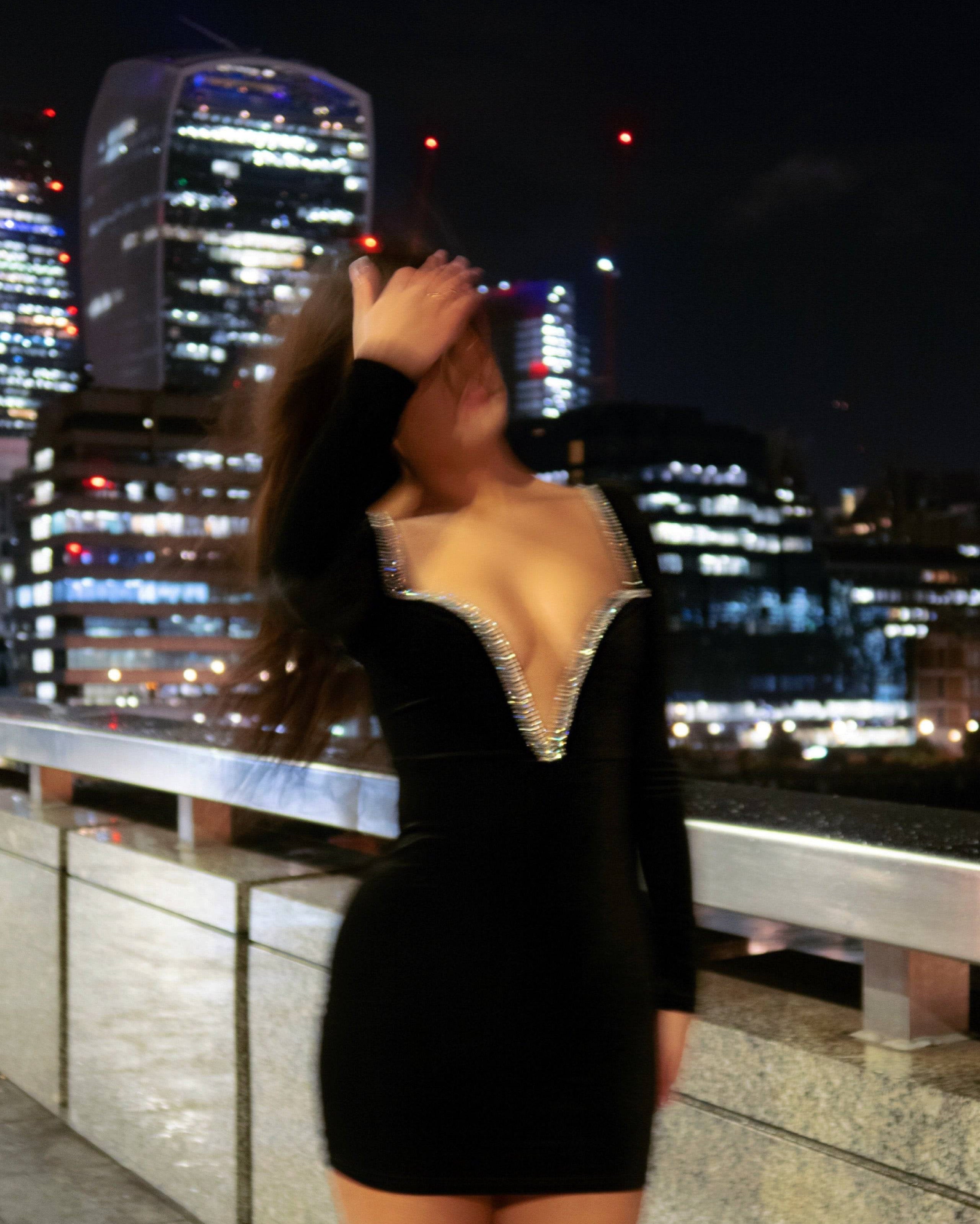 Adele Diamante Black Minidress - De Noir