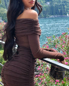 summer maxi dress in brown 