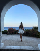 White bubble mini dress 
