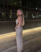 Elaya Knitted Sequin Maxi Dress - DE NOIR 