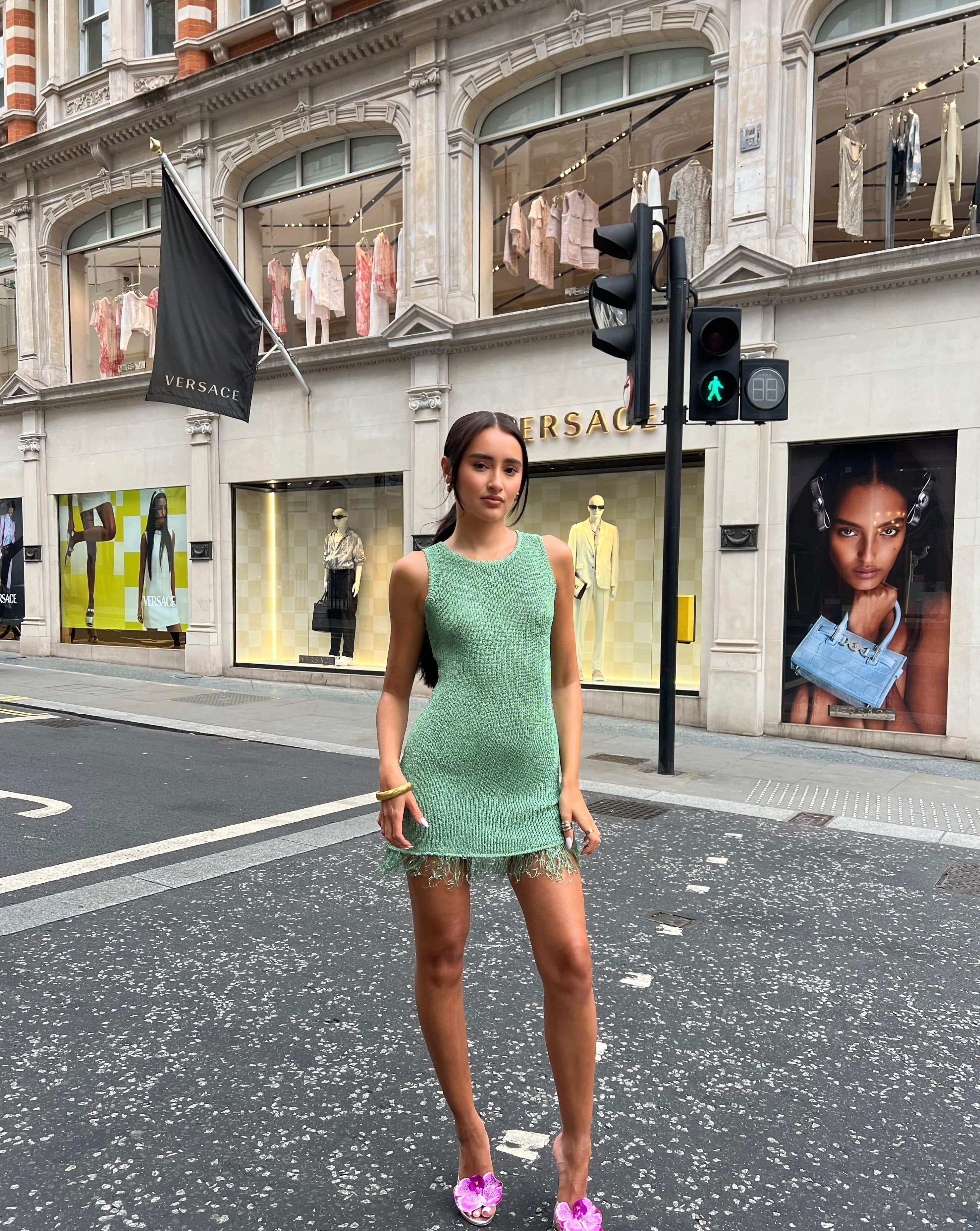 Elise Knitted Mini Dress Sequin - DE NOIR 