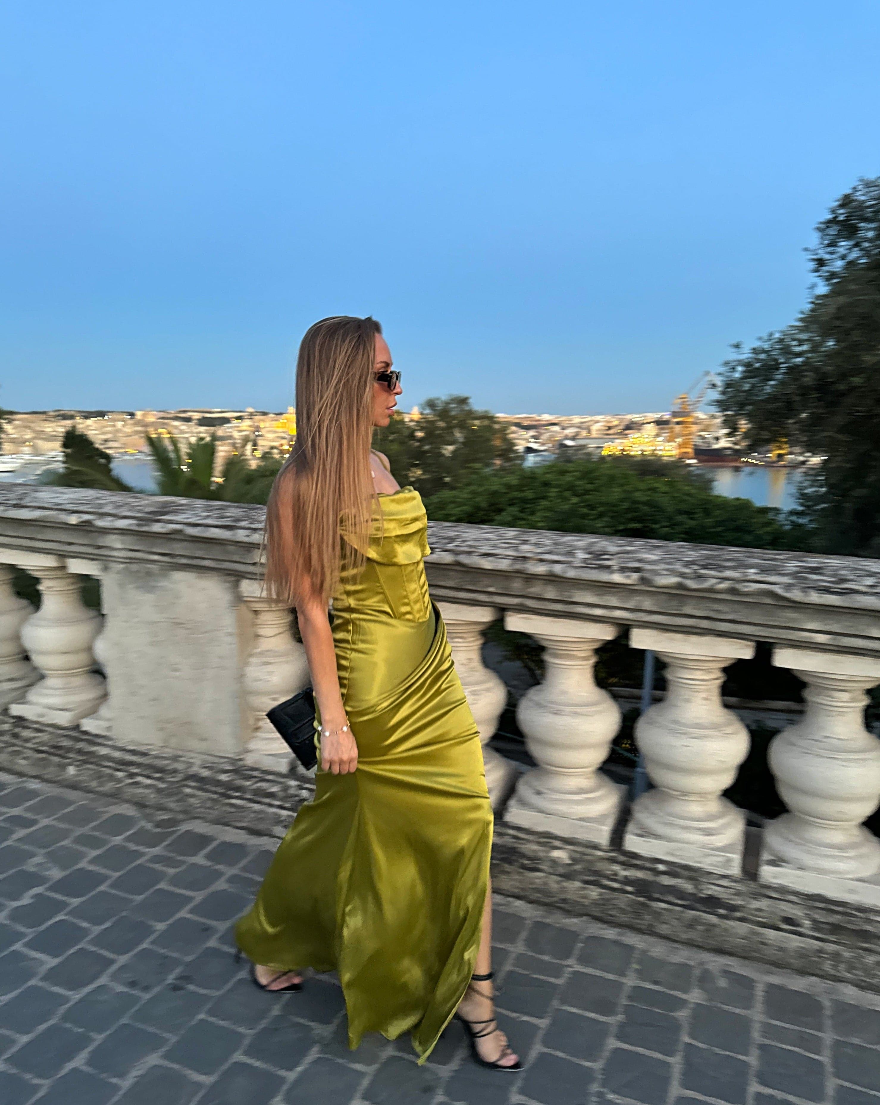Olivia Olive Maxi Dress - DE NOIR 