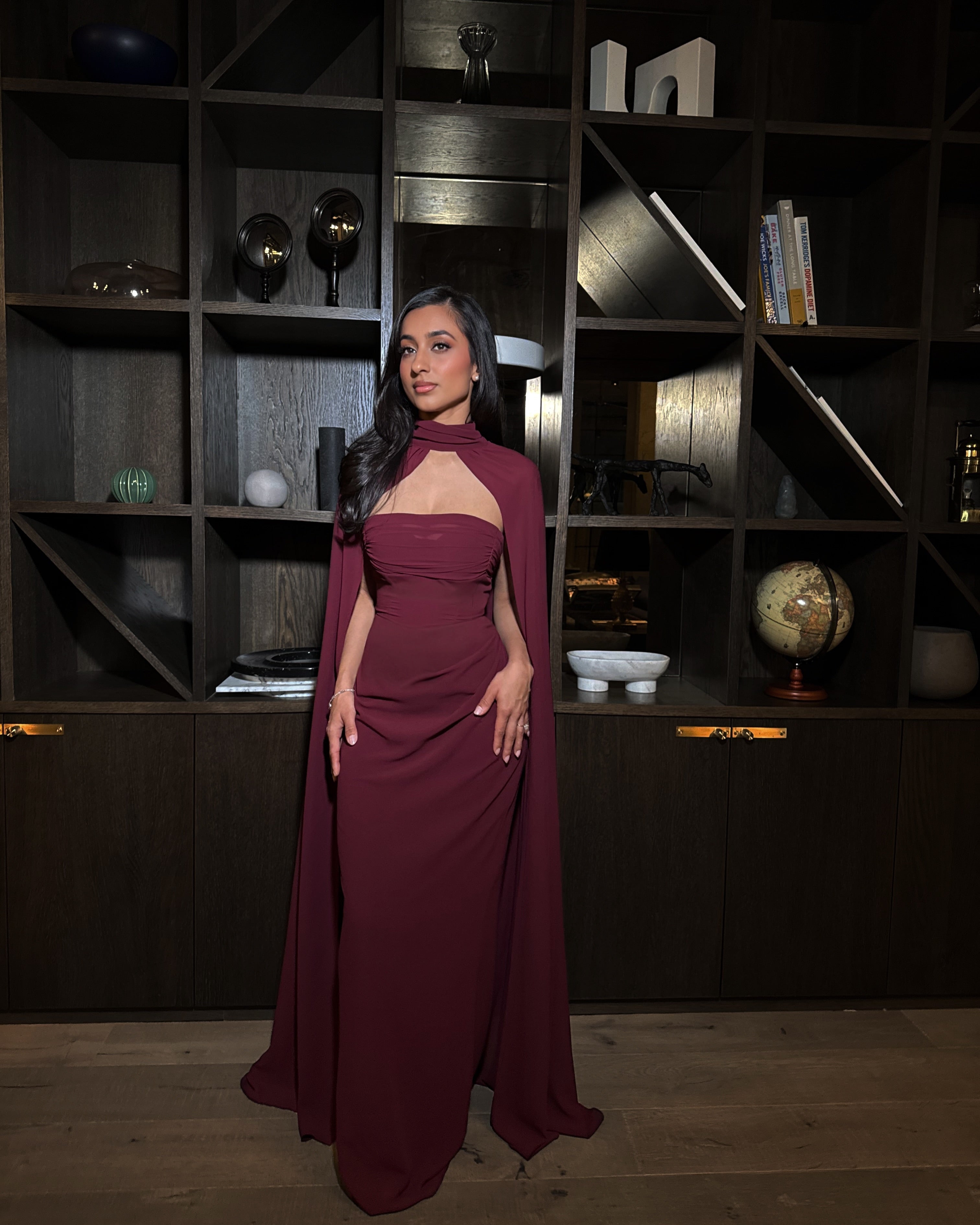  Burgundy maxi dress 