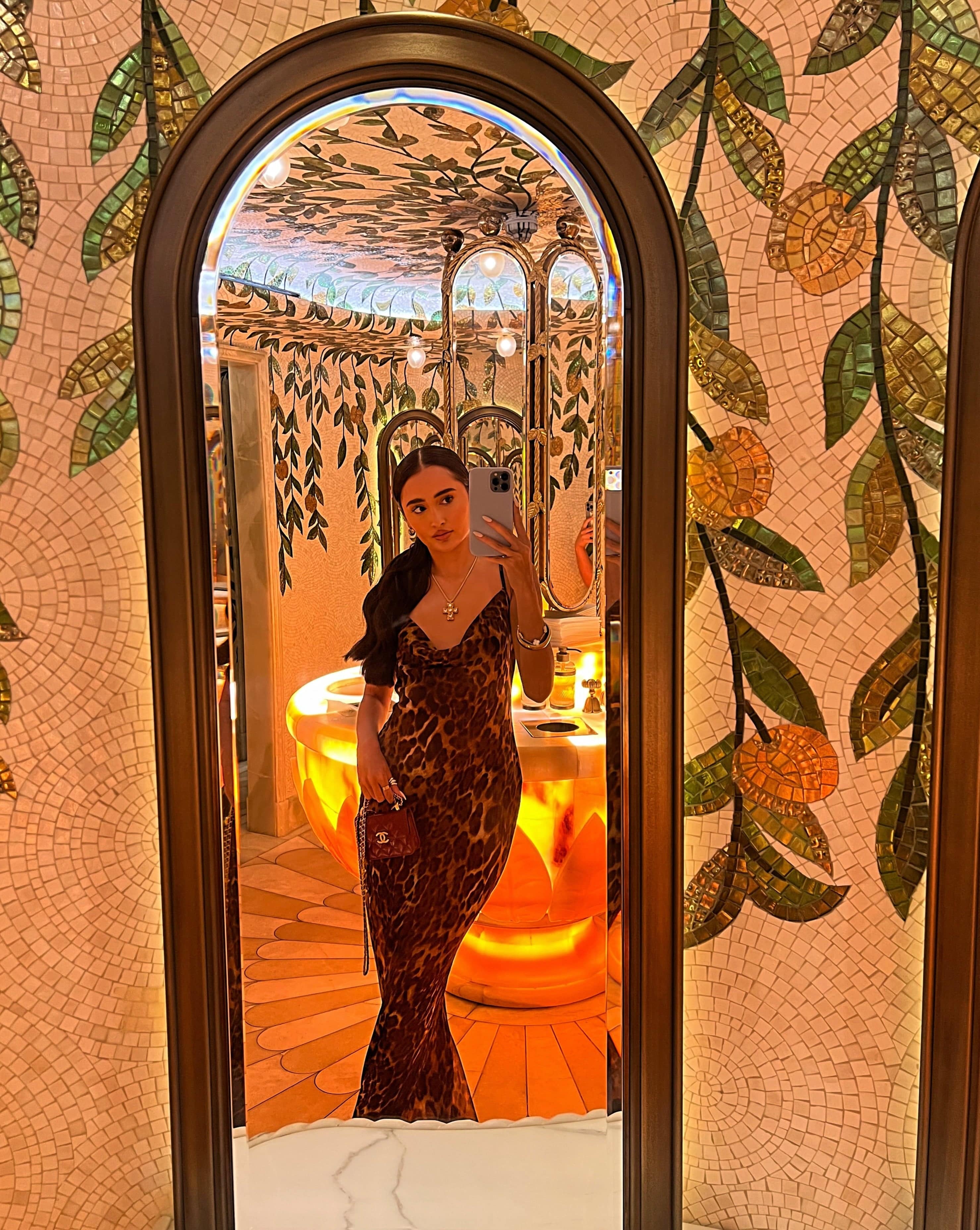 Sollore Cheeta Printed Maxi Dress - DE NOIR 