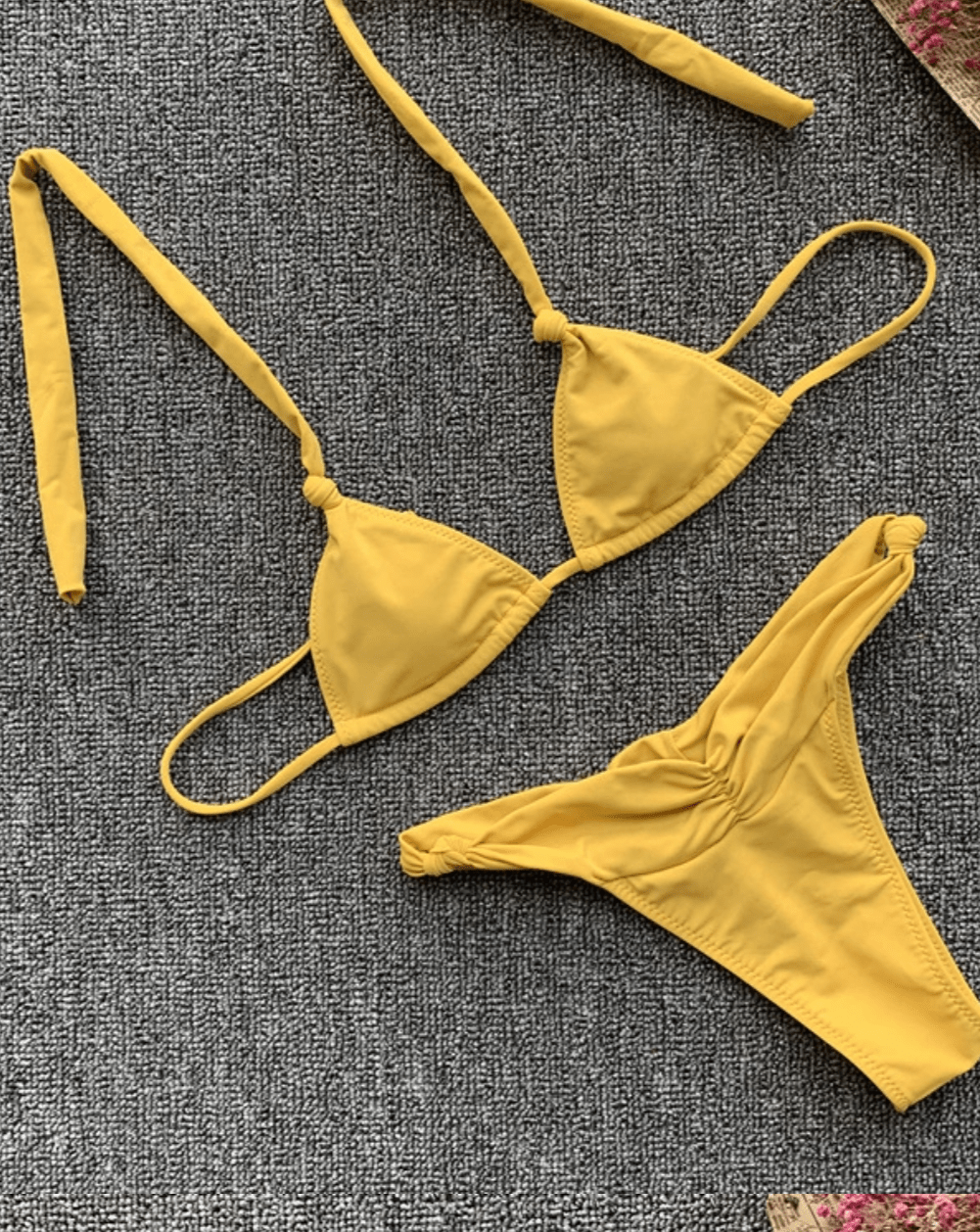 Petite Triangle Bikini in Mustard