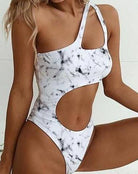 One Shoulder Swimsuit in White