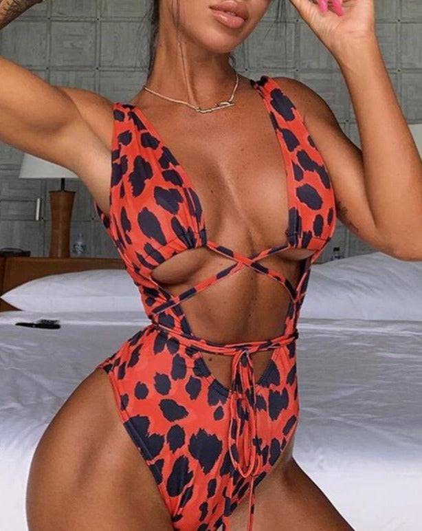 Cheetah Swimsuit Red