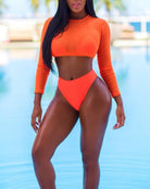 Hight Waist Bikini Set in Orange