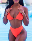 Hight Waist Bikini Set in Orange