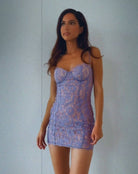 Naomi Lace Mini Dress in Lilac