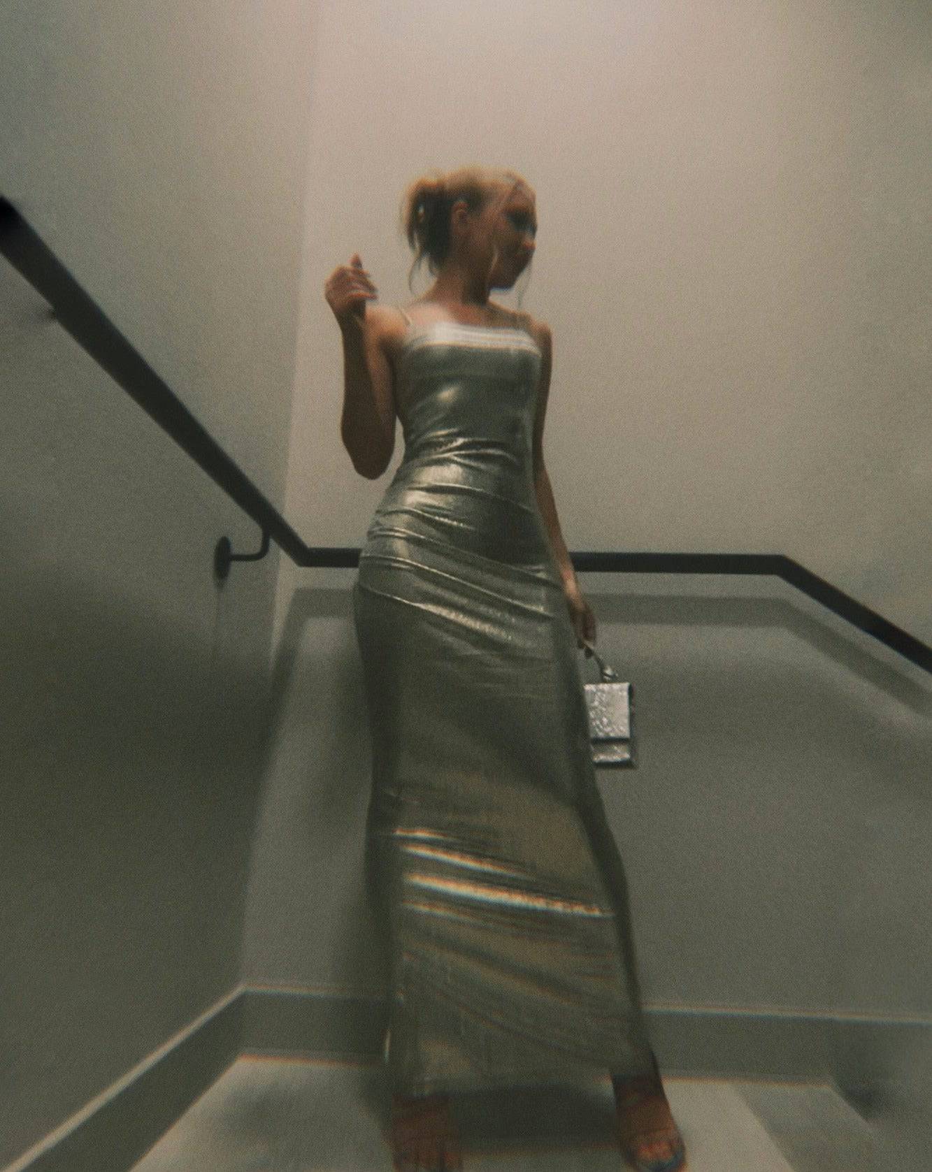 Chelsea Metallic Maxi Dress - De Noir 