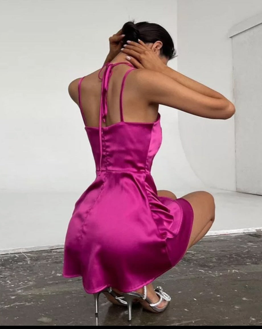 Gigi Pink Mini Dress - De Noir 